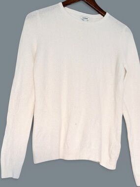 L.L. Bean Women's Ivory Crewneck Cashmere Sweater